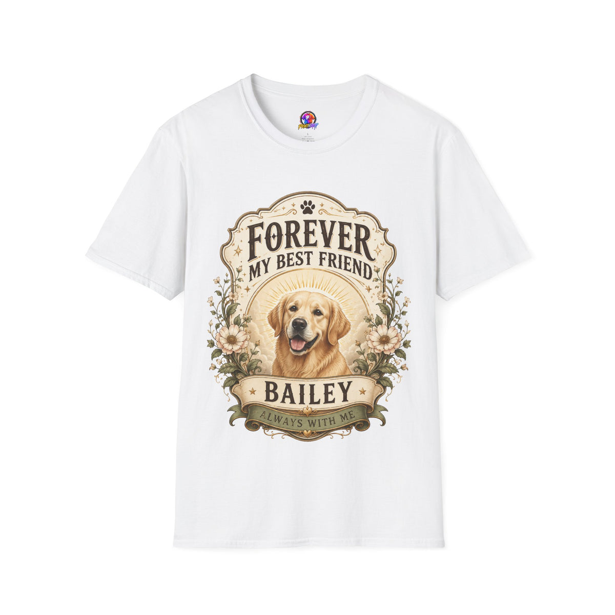 Dog Memorial T-Shirt — "Forever My Best Friend" Personalized Pet Tribute Tee
