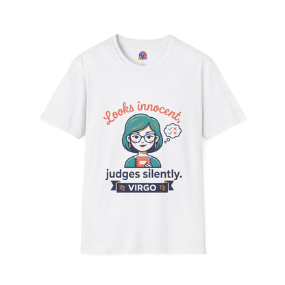 Looks Innocent Virgo T-Shirt — Funny Zodiac Graphic Tee for Virgo Women