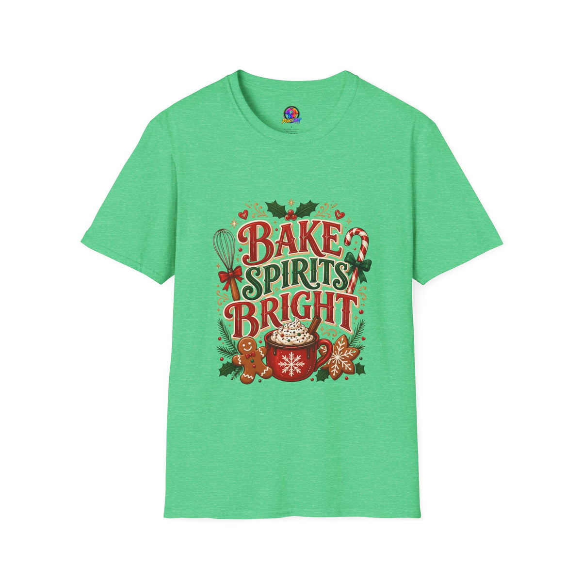 Bake Spirits Bright Holiday T-Shirt — Christmas Baking Graphic Tee