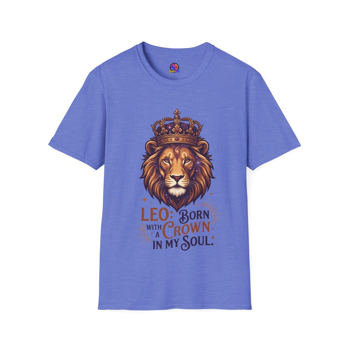 Leo Zodiac Lion T-Shirt — "Born with a Crown in My Soul" Zodiac Graphic Tee