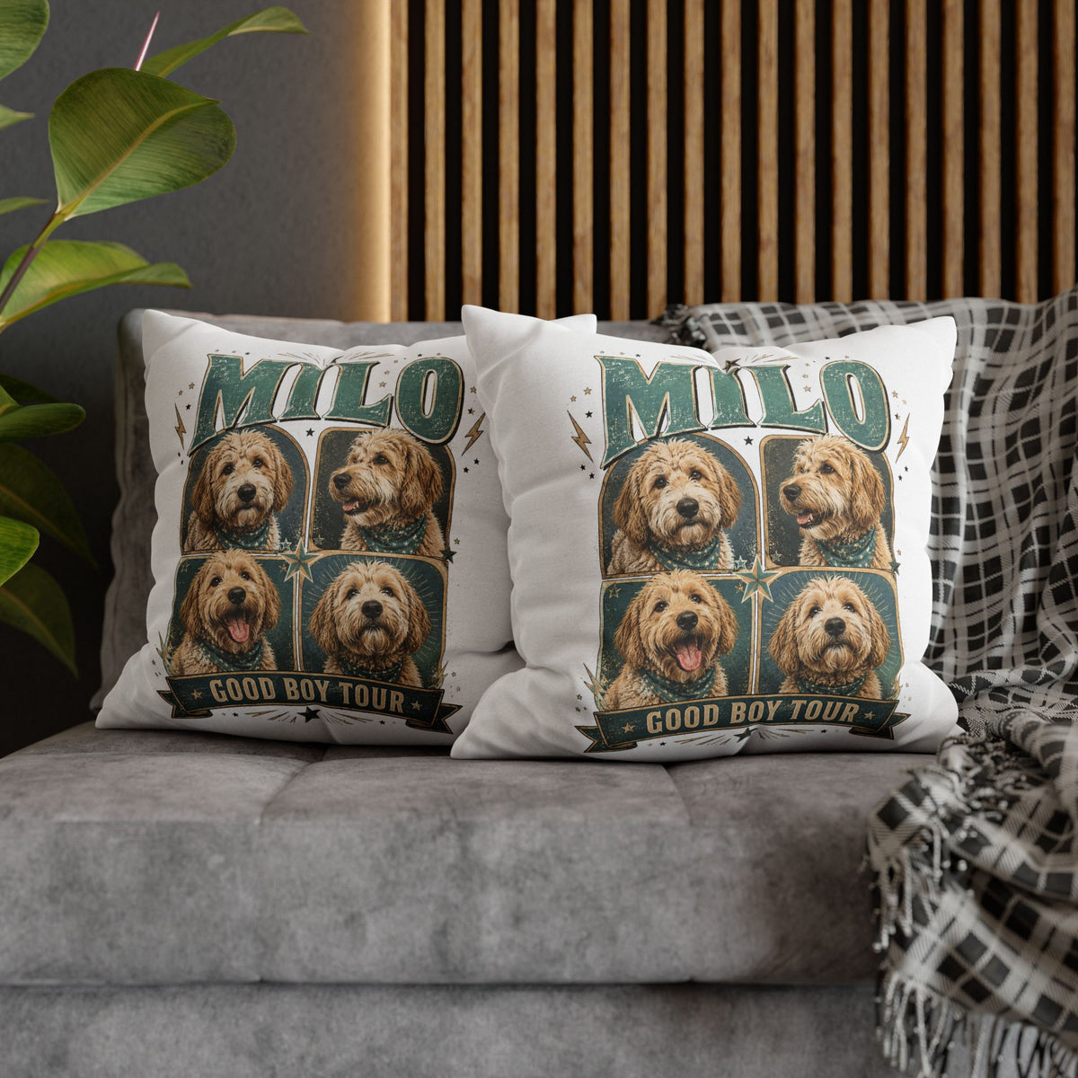 Milo "Good Boy Tour" Dog Photo Pillowcase Milo Bailey Dog Dad Mom