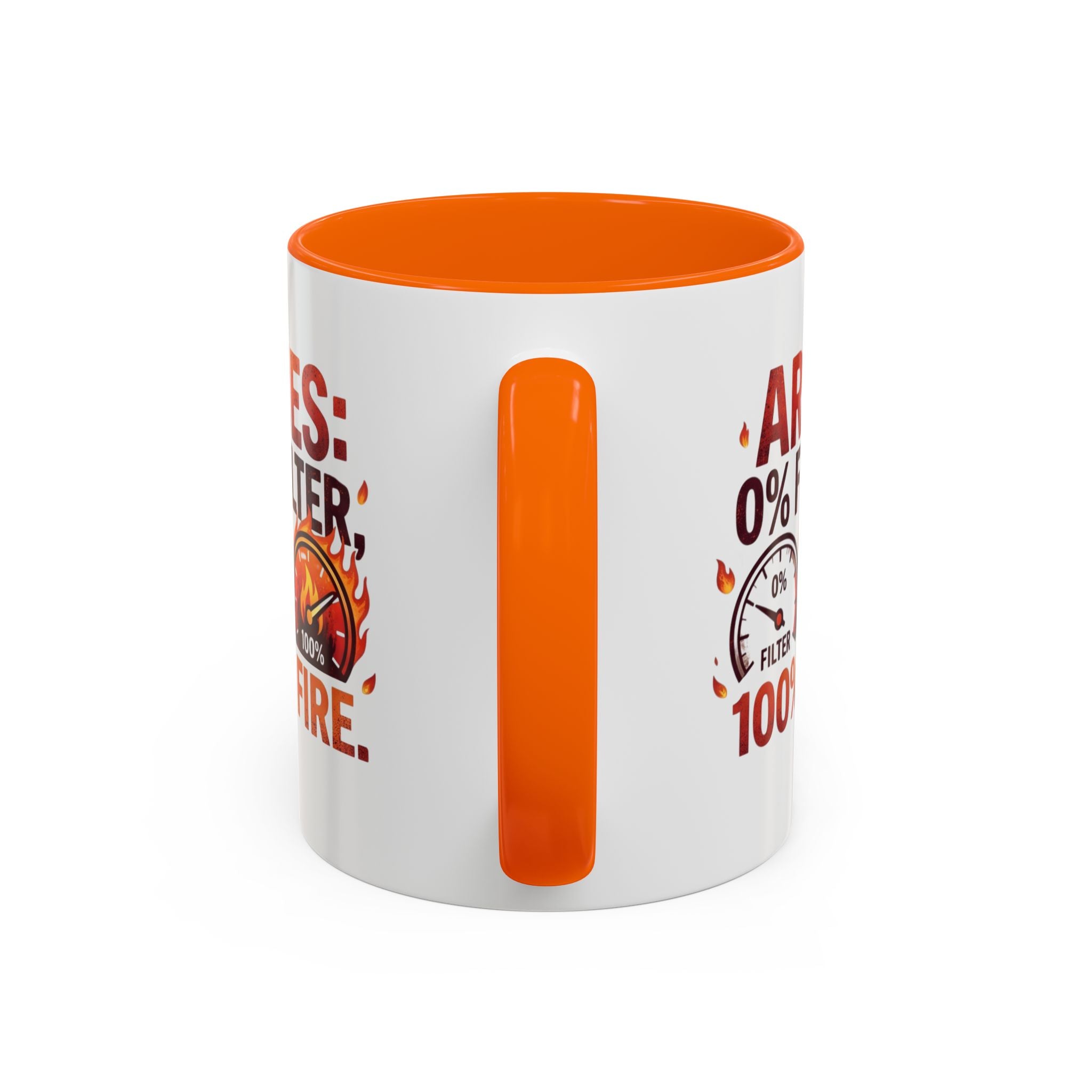 Aries Coffee Mug — "0% Filter, 100% Fire" Zodiac Astrology Mug