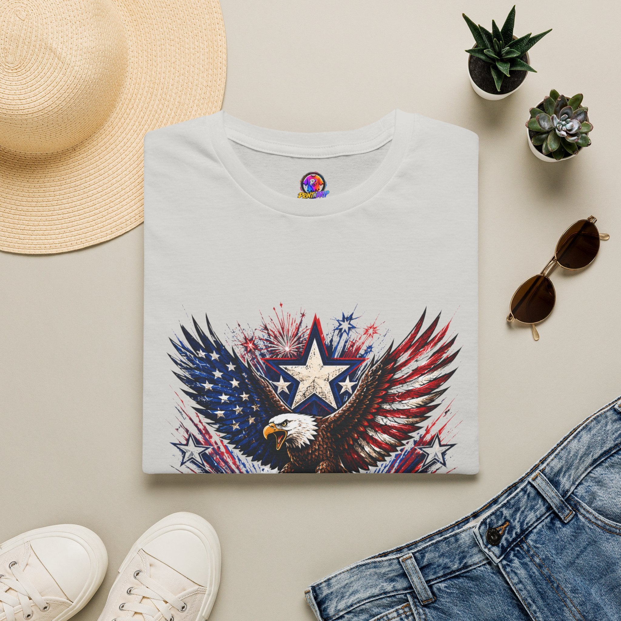 T-Shirt — Patriotic Eagle "250 Years Still Loud" American Flag Tee