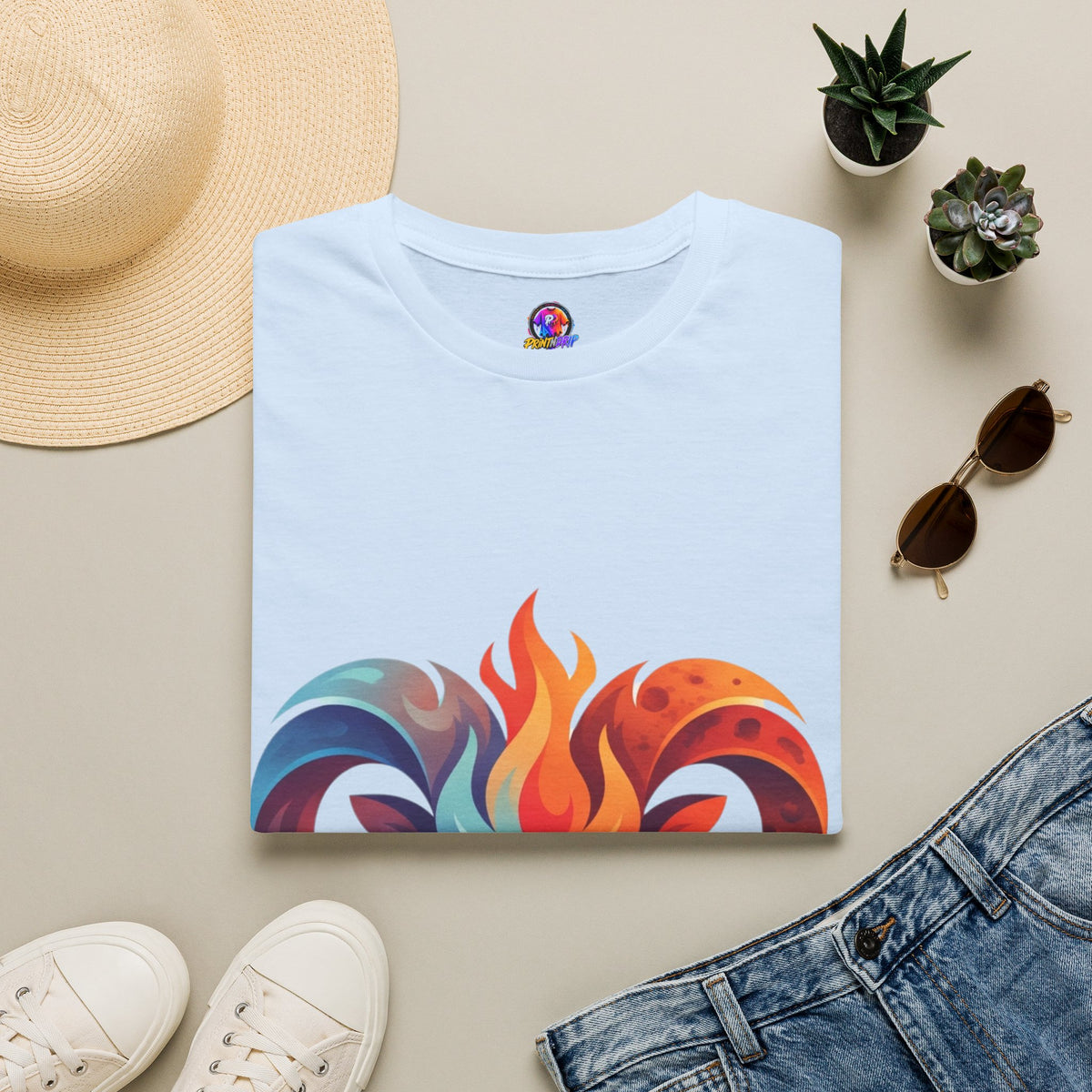 Aries Zodiac Ram Head Flame Graphic T-Shirt — Bold Aries Zodiac Tee