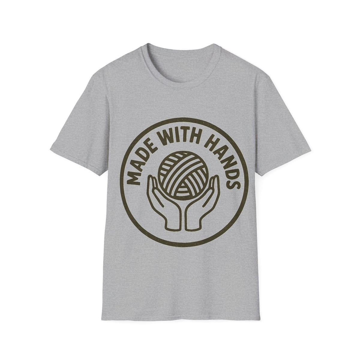 "Made With Hands" Vintage Ball of Yarn Logo Tee - Crafting Crochet Retro White T-Shirt - Trending Now - September 2026