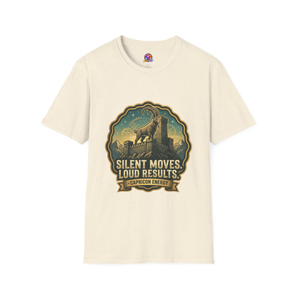 Silent Moves, Loud Results Goat Graphic Tee — Motivational Mountain Goat Shirt