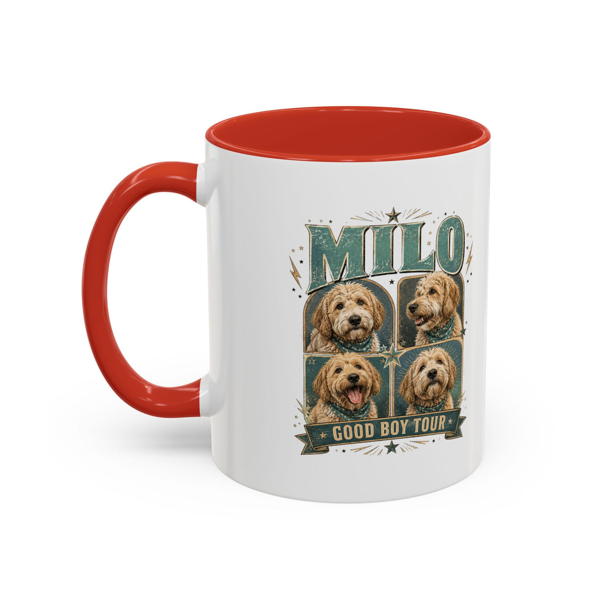 Milo Bailey Dog Dad Mom Milo 'Good Boy Tour' Accent Coffee Mug – Personalized Dog Lover Gift