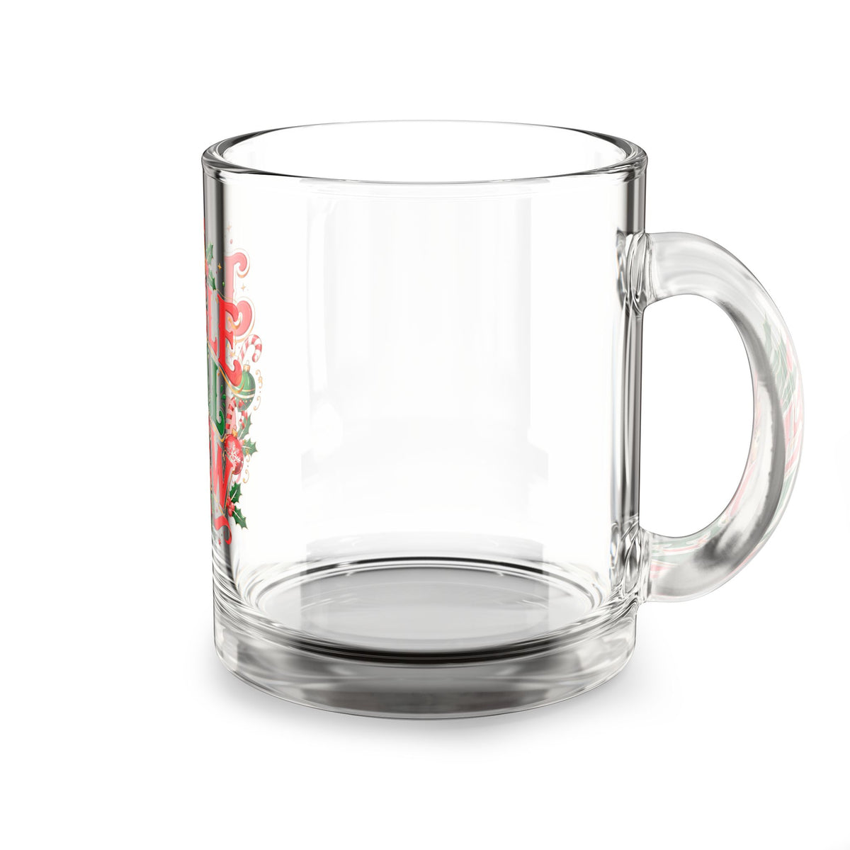 Christmas Glass Mug 10 oz Jingle Bell Crew Glass Mug — 10 oz Christmas Holiday Coffee Cup