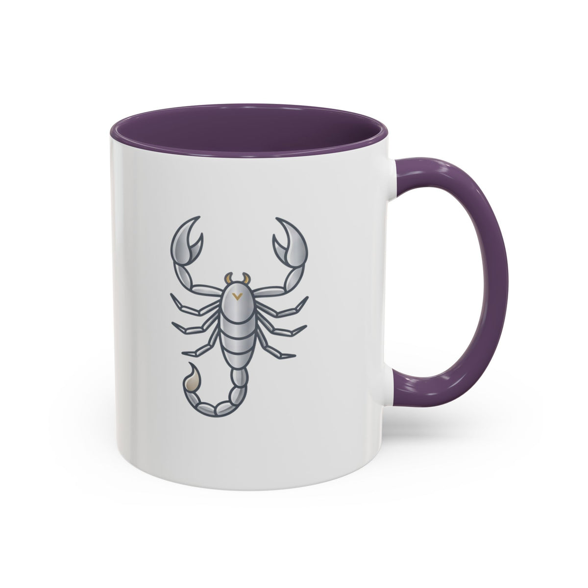 Scorpio Zodiac Accent Coffee Mug — Silver Scorpion Astrology Gift