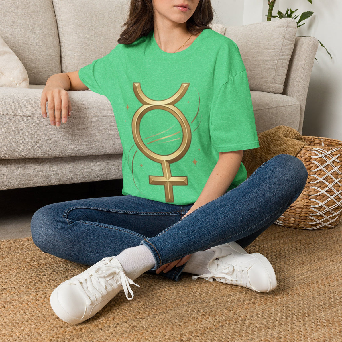 Gold Mercury Astrology Symbol Tee T-Shirt