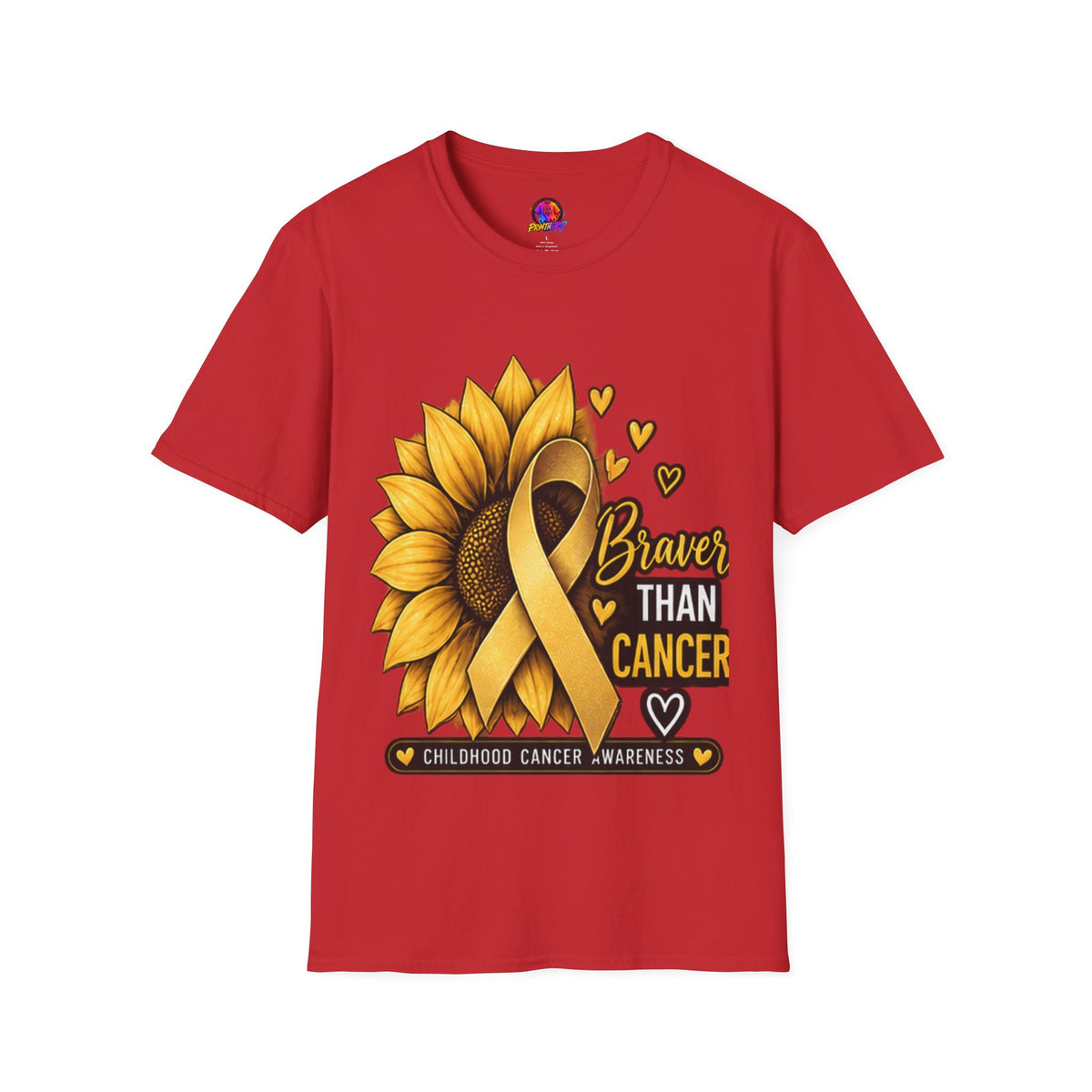 Braver Than Cancer Childhood Cancer Awareness Sunflower T-Shirt