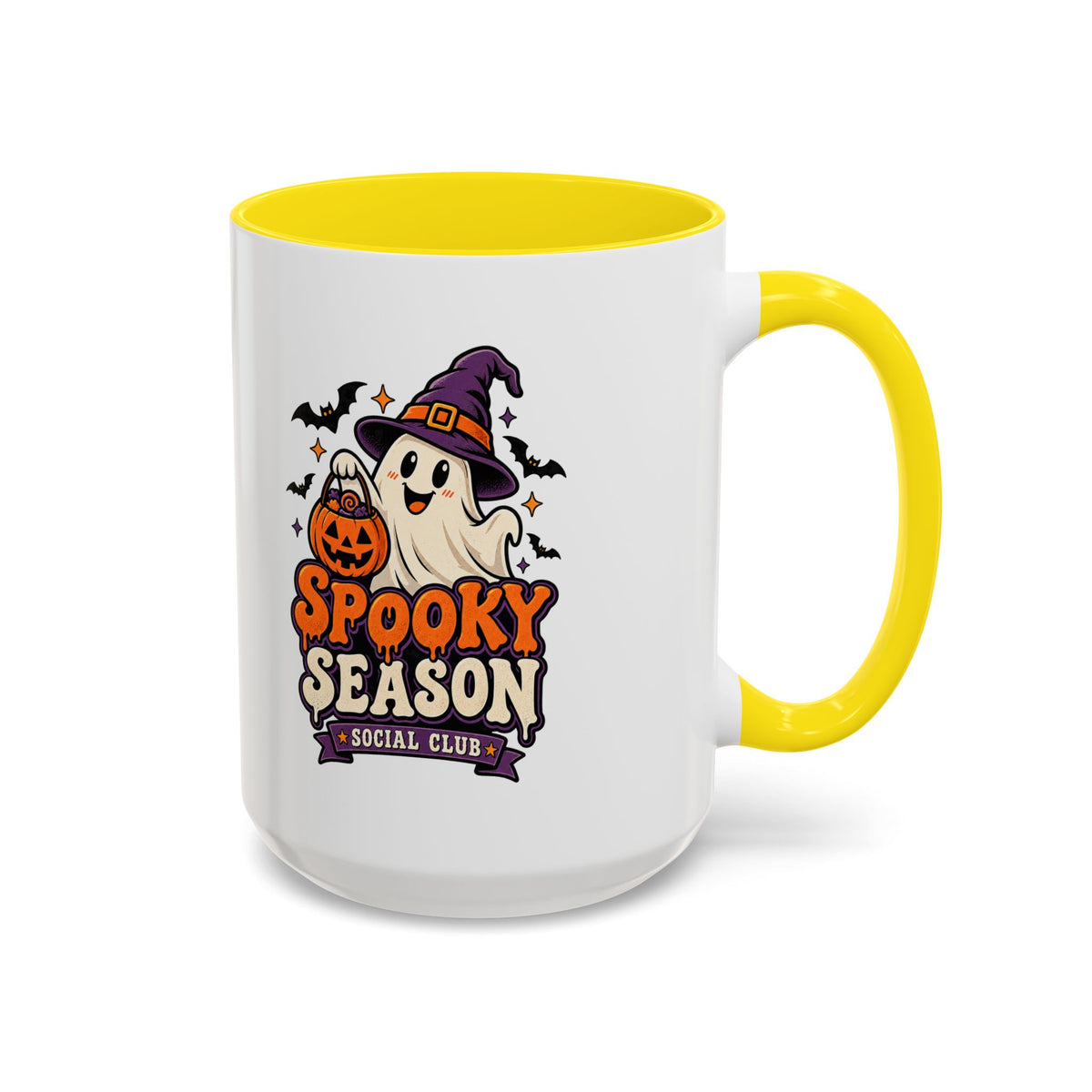 Spooky Season Coffee Mug — Cute Ghost Halloween Accent Mug (11/15oz)