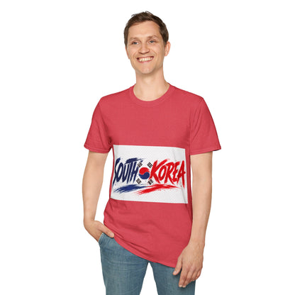 South Korea Flag Brushstroke T-Shirt — Patriotic Korean Travel Tee