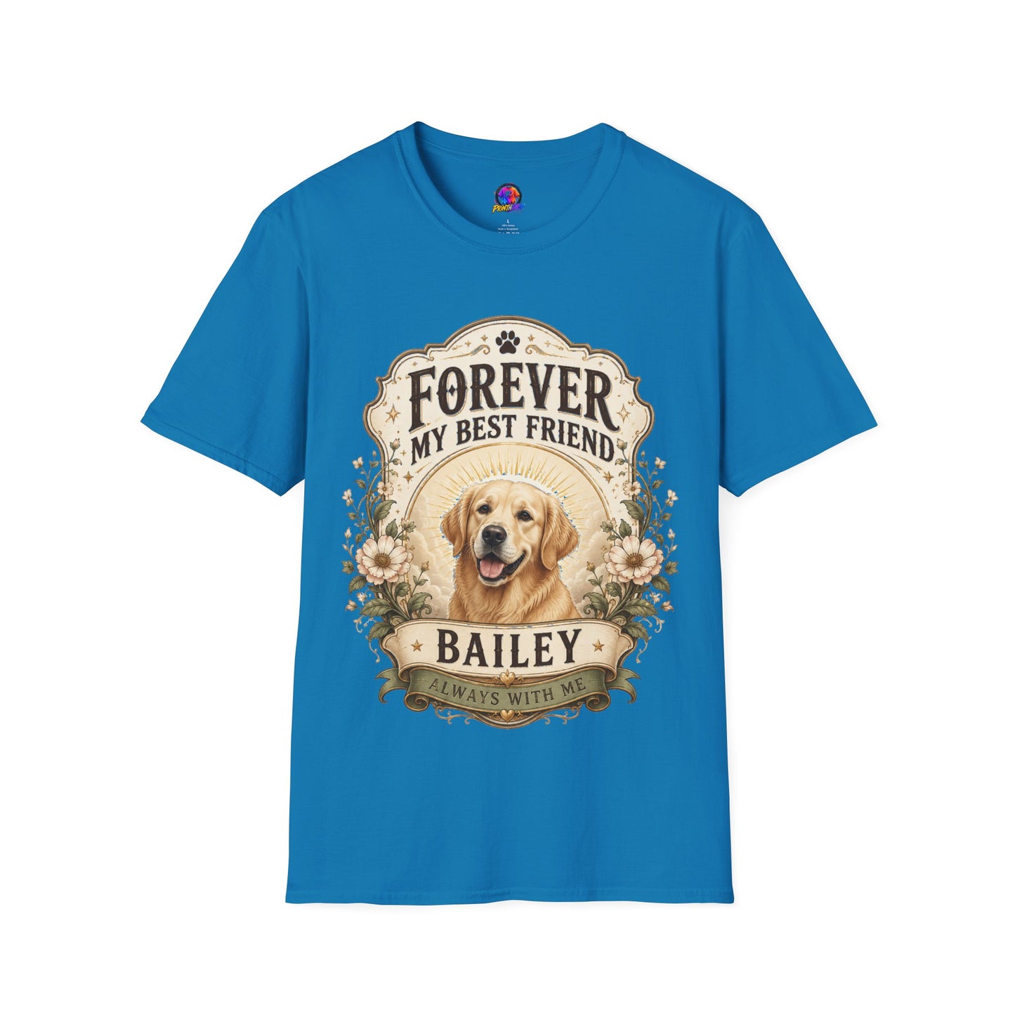 Dog Memorial T-Shirt — "Forever My Best Friend" Personalized Pet Tribute Tee