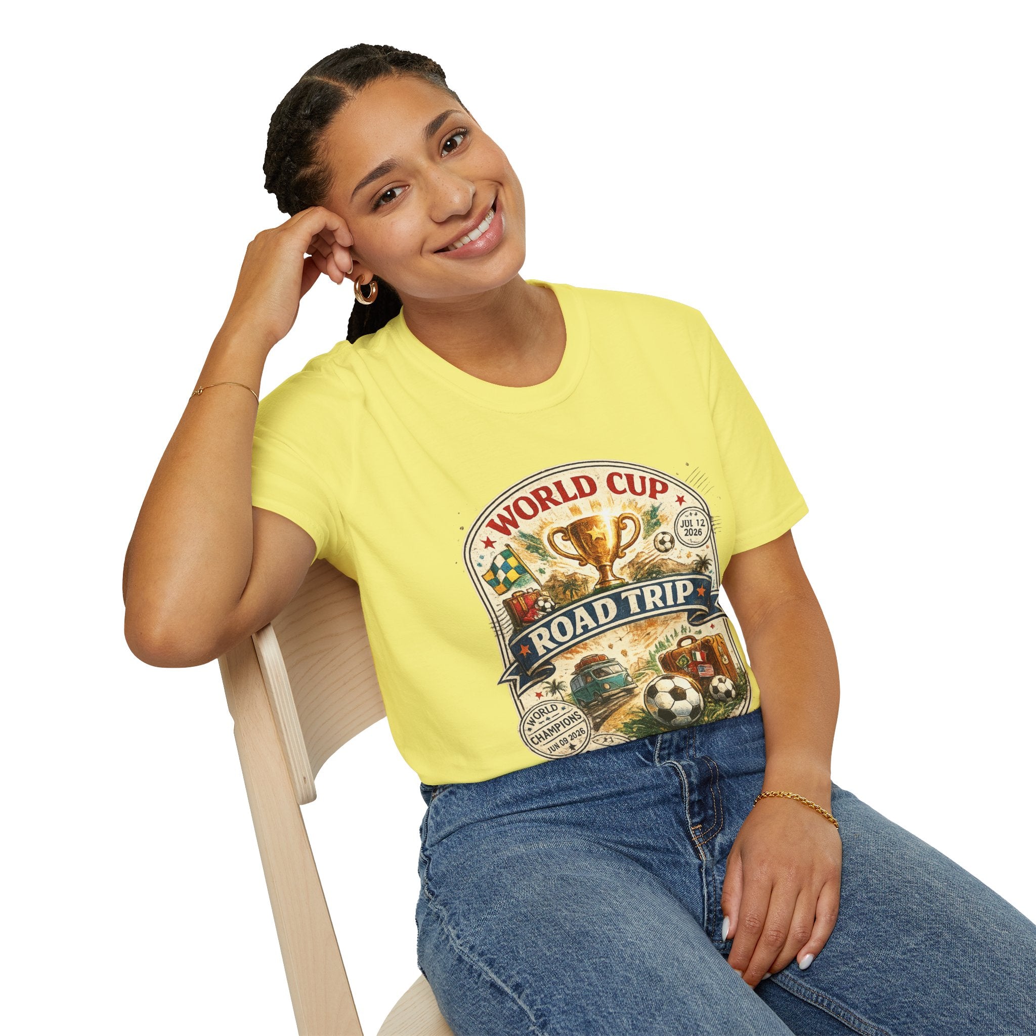 World Cup Road Trip T-Shirt — Vintage Soccer Trophy Design
