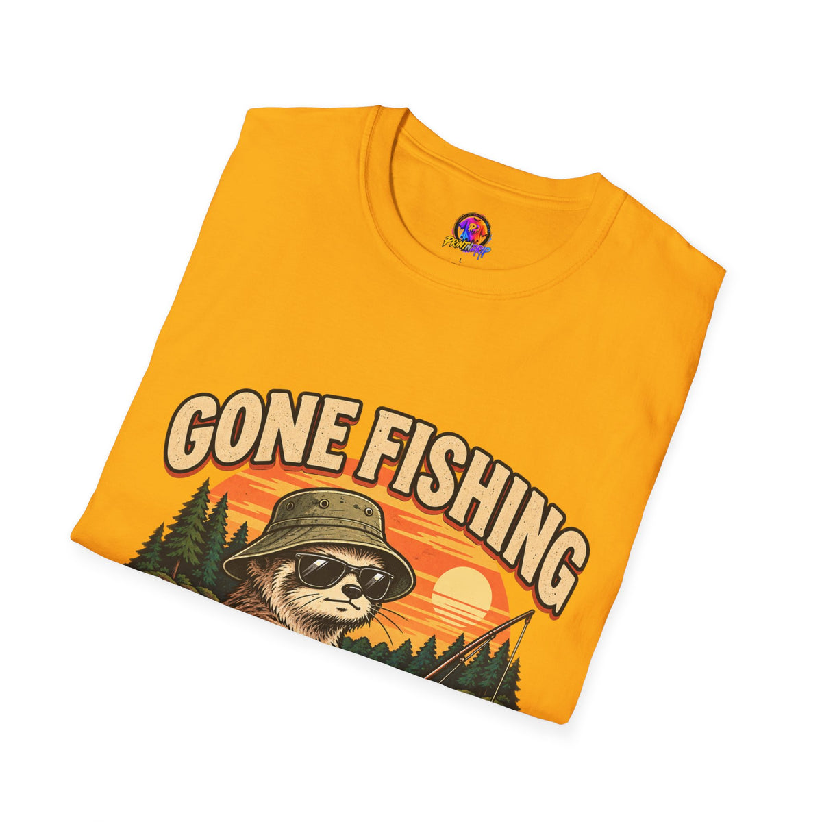 Funny And Witty T-Shirt — “Gone Fishing, Avoiding Feelings” Sloth Fishing Graphic Tee