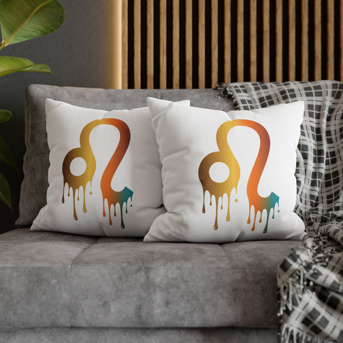 Leo Zodiac Drip Pillow – Gradient Astrology Throw Pillowcase