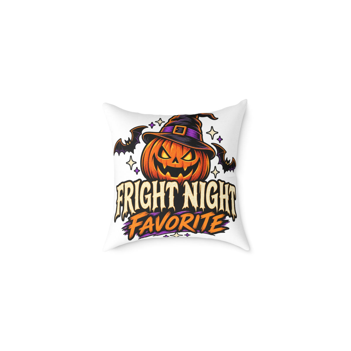 Halloween Pumpkin 'Fright Night Favorite' Square Pillow