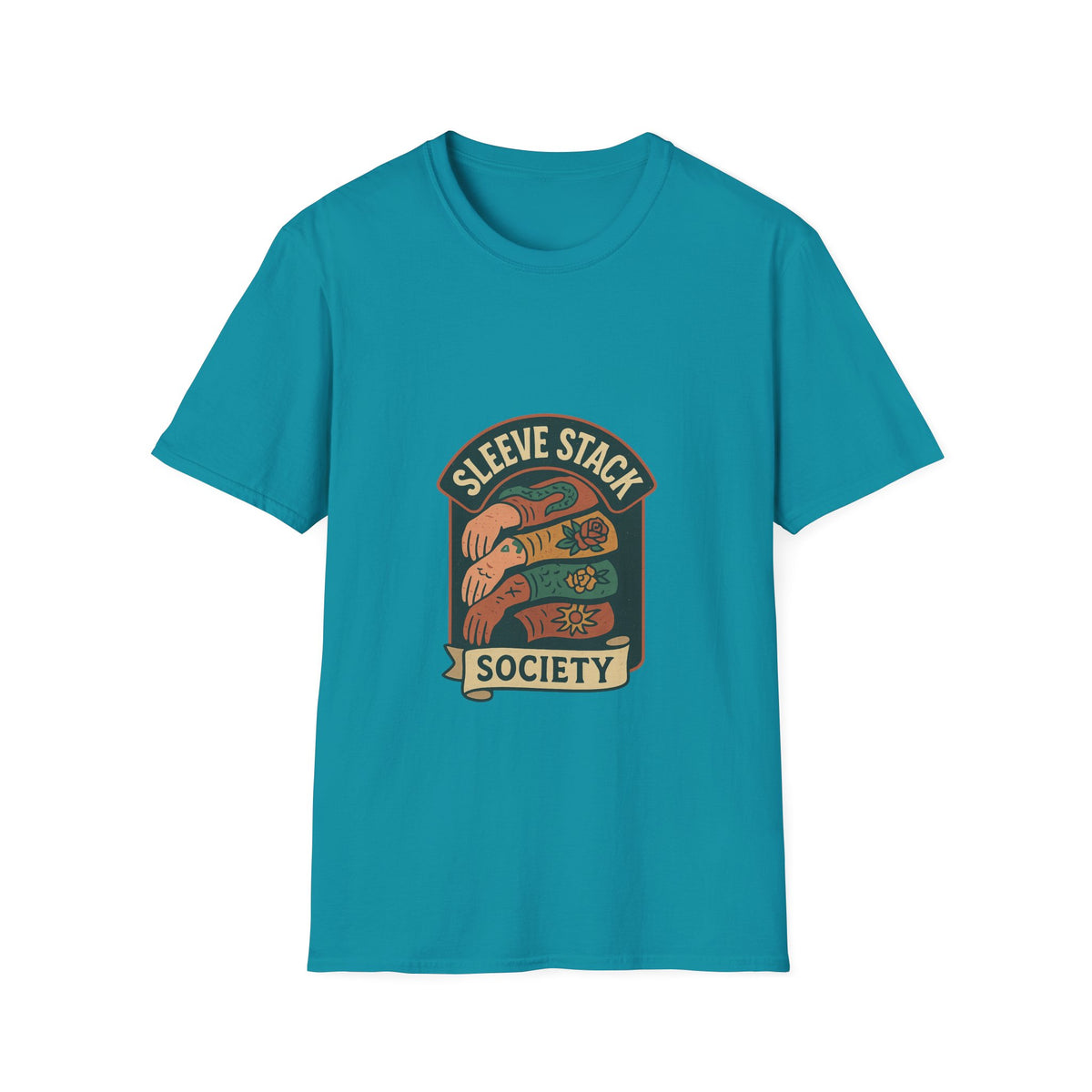 Sleeve Stack Society T-Shirt — Vintage Tattoo Sleeve Graphic Tee - Trending Now - October 2026