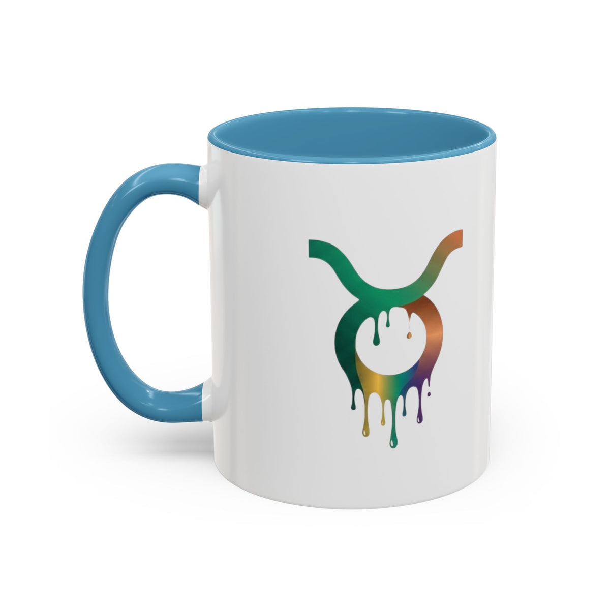 Taurus Drip Zodiac Coffee Mug — Colorful Taurus Symbol Accent Mug