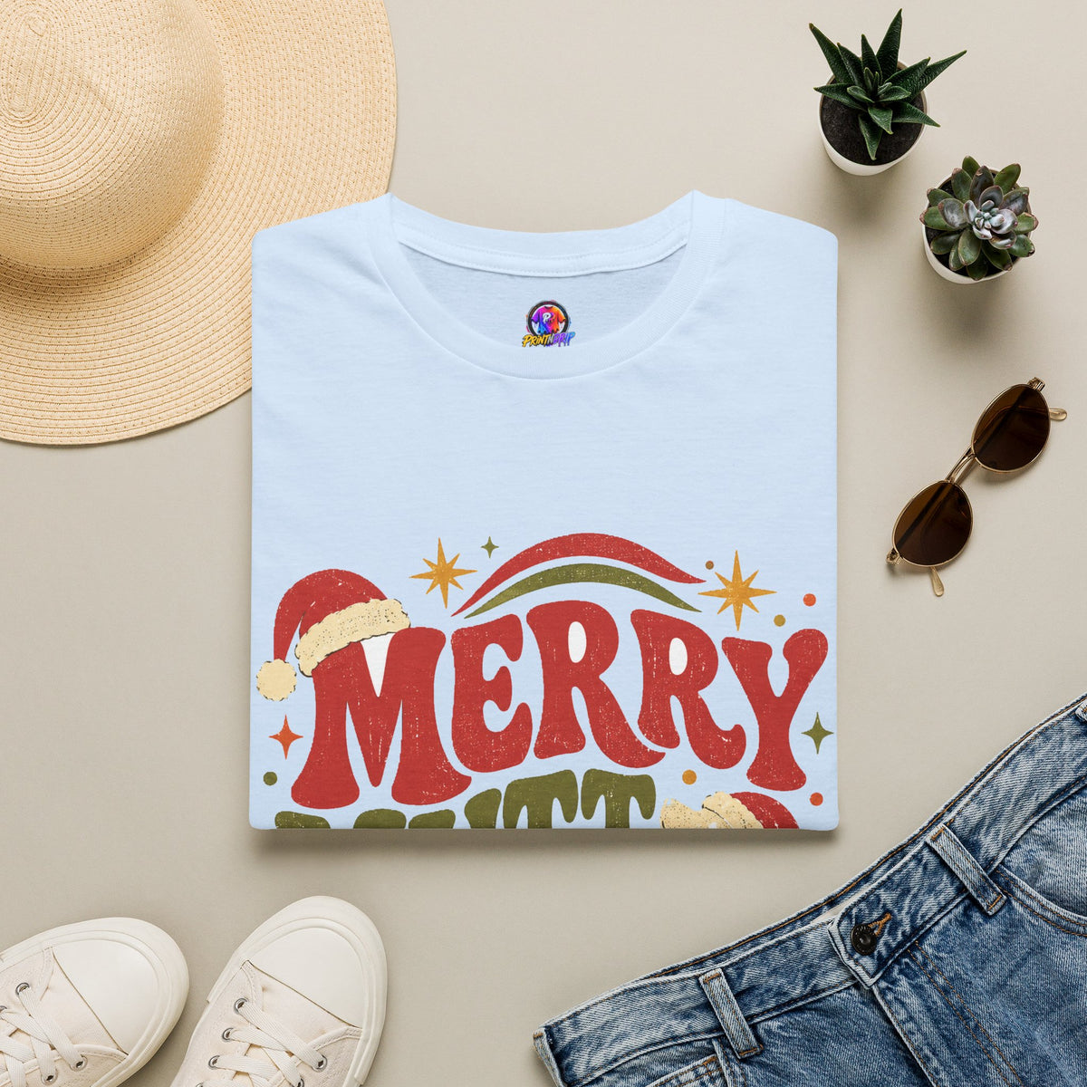 Merry Mutt Club T-Shirt — Retro Christmas Dog Lover Tee