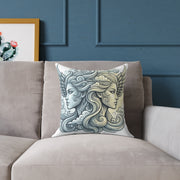 Gemini Zodiac Astrological Double Face Square Poly Canvas Pillow