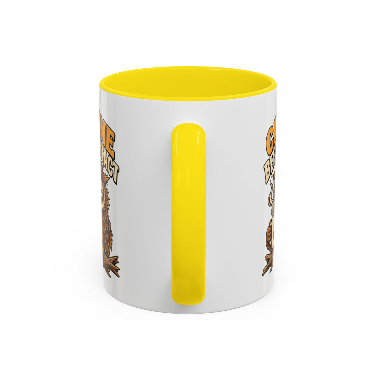 Funny And Witty "Caffeine Before Contact" Accent Coffee Mug (11, 15oz)