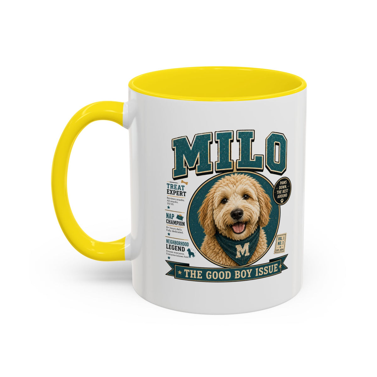 Milo Bailey Dog Dad Mom Milo Dog Coffee Mug — 'The Good Boy Issue' Accent