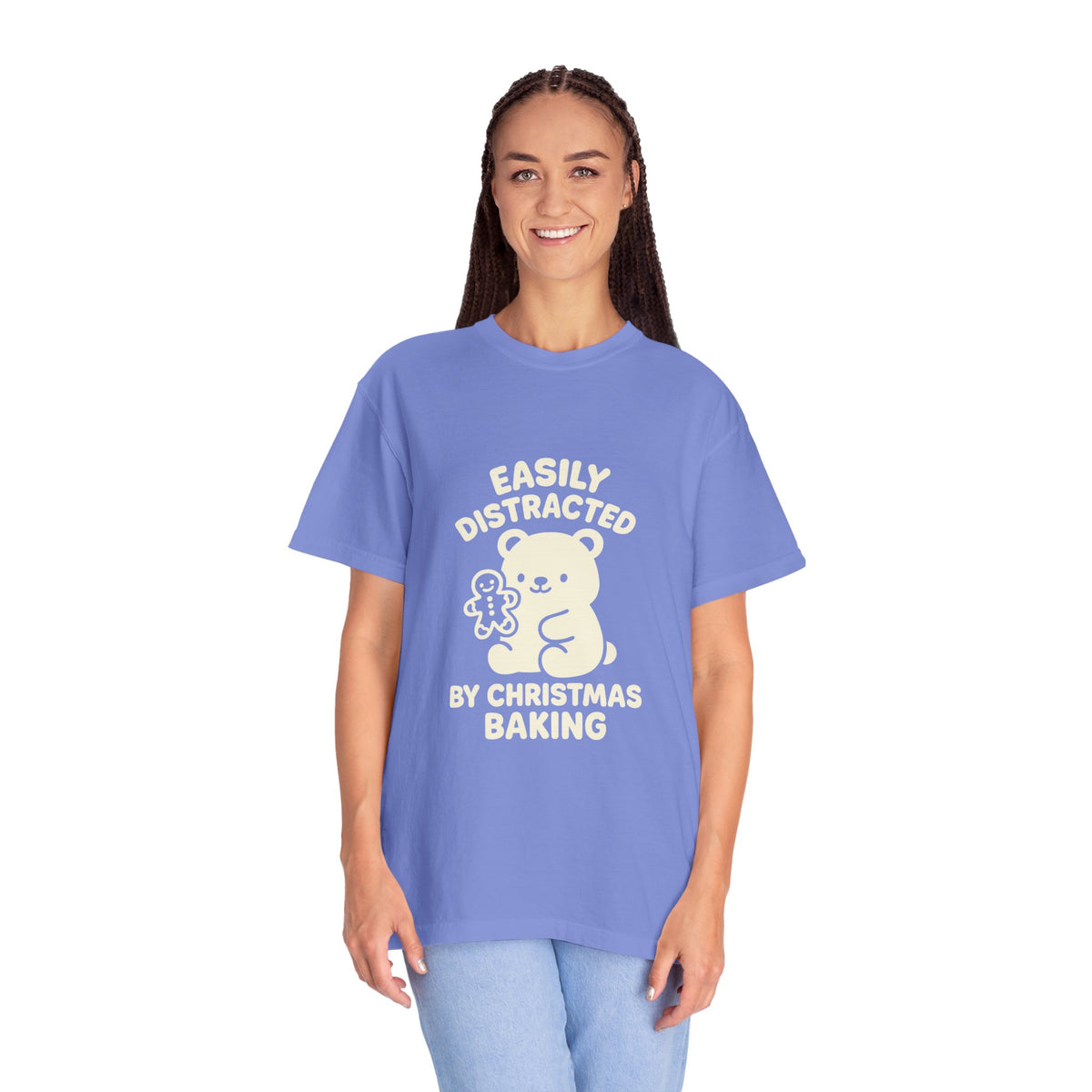 T-Shirt — "Easily Distracted by Christmas Baking" Cute Bear Holiday Tee- Trending Now - October 2026