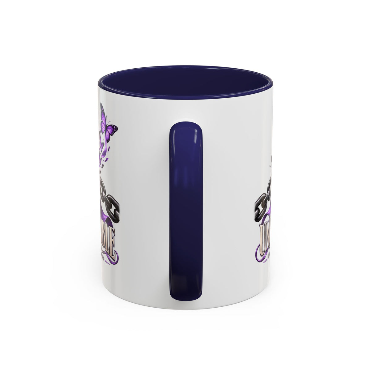 Unbreakable Purple Ribbon Coffee Mug —Domestic Violence Awareness Support Accent Mug