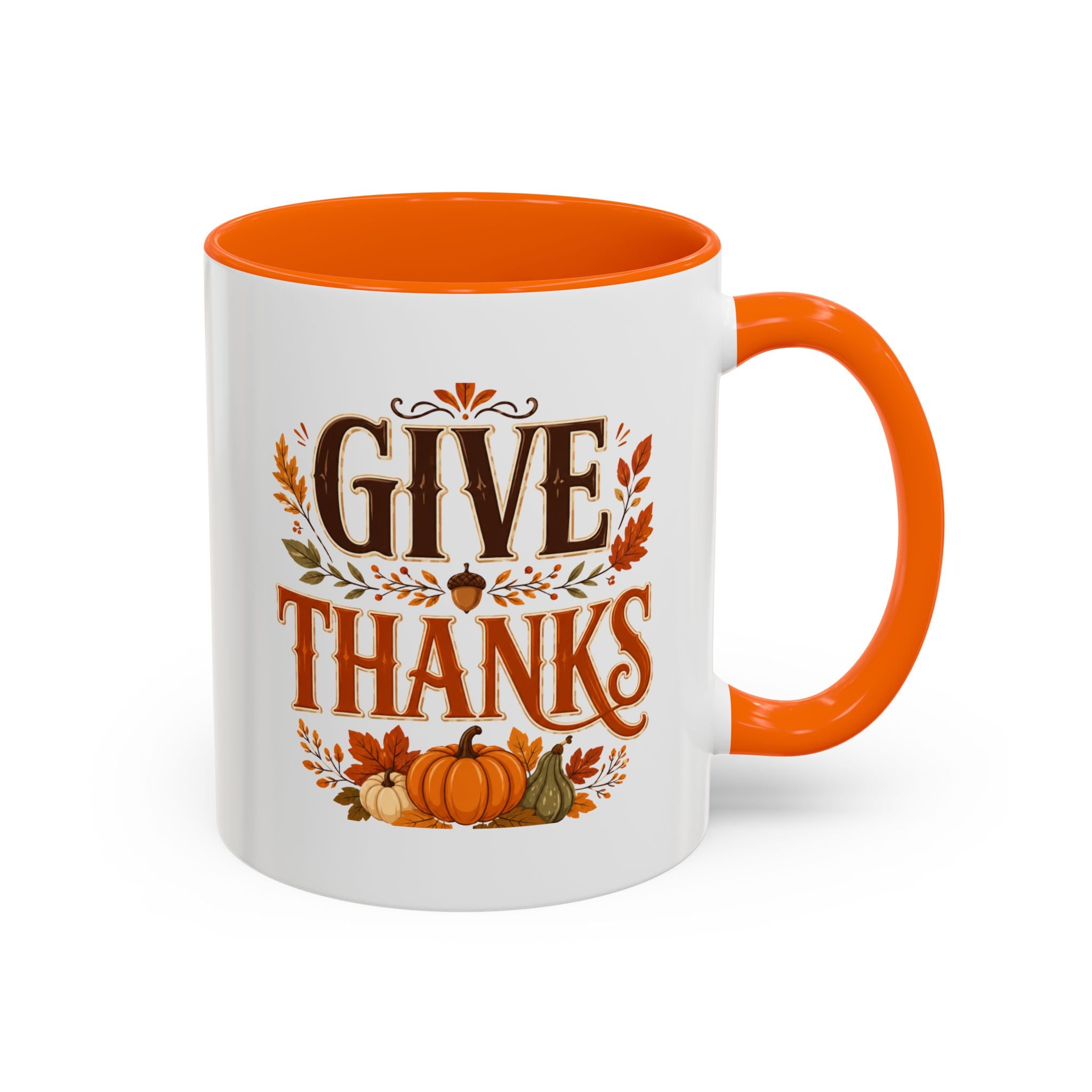 Thanksgiving Mug Give Thanks Coffee Mug — Thanksgiving Fall Accent Mug