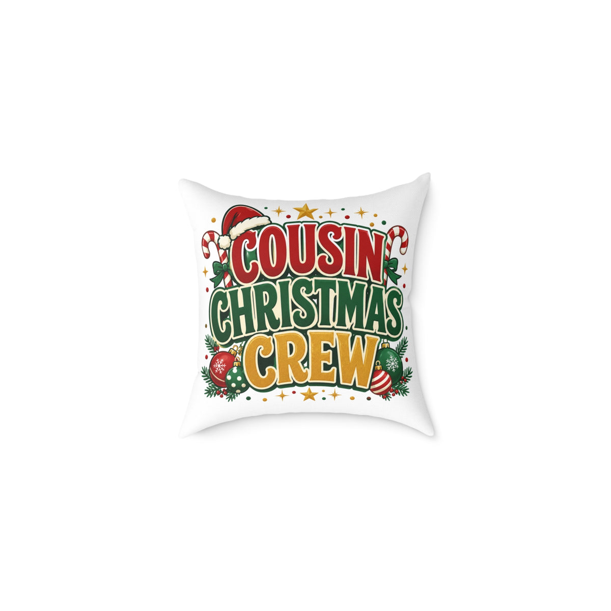 Cousin Christmas Crew Throw Pillow — Festive Holiday Decorative Cushion