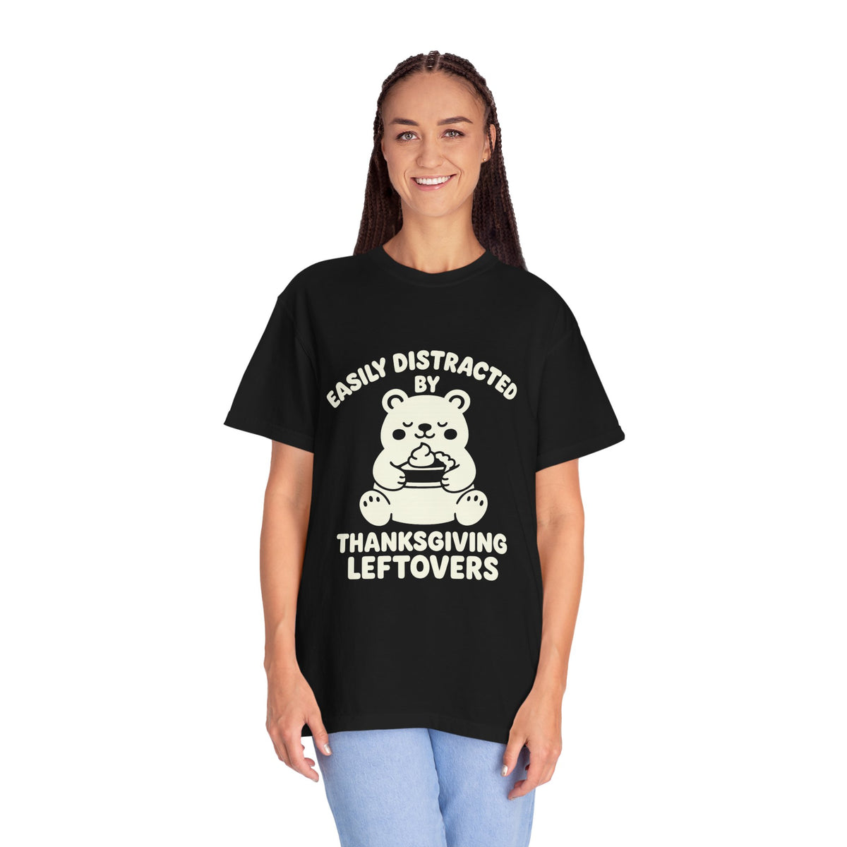 Easily Distracted by Thanksgiving Leftovers T-Shirt — Cute Turkey/Bear Holiday Tee - Trending Now - October 2026