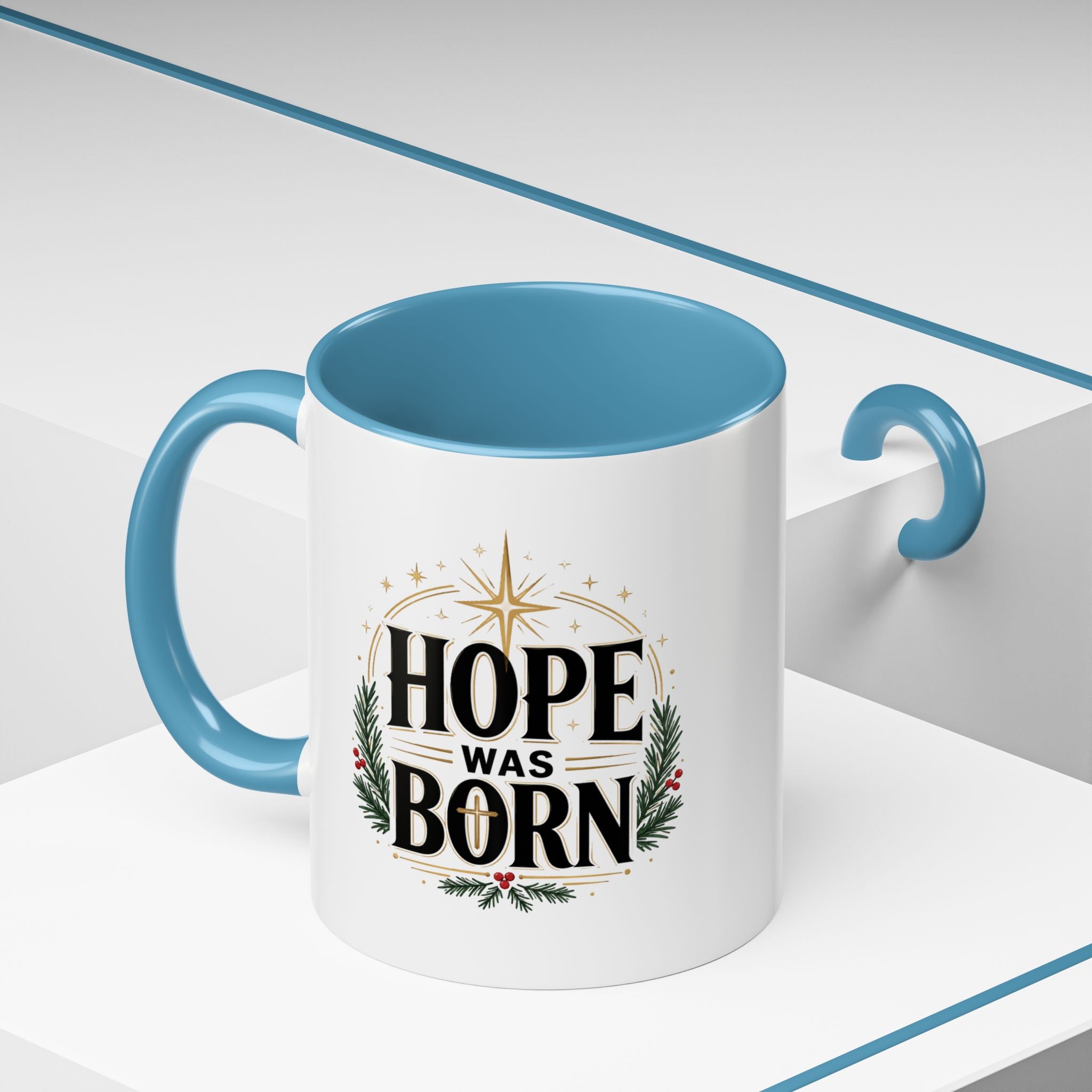 Christmas Hope Was Born Christmas Coffee Mug — Festive Holiday Holiday Prayer Mug