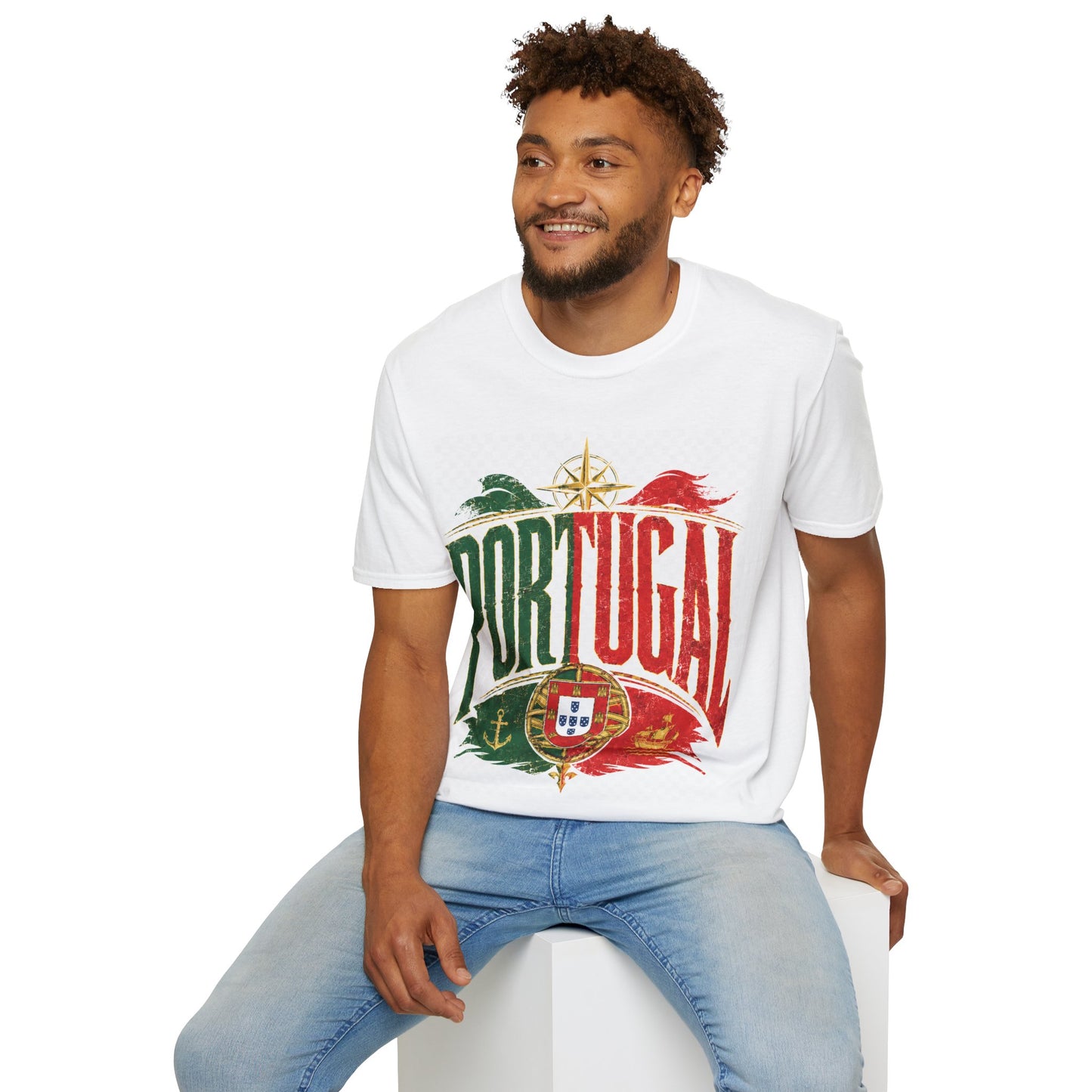 Portugal Vintage Compass T-Shirt — Retro Portuguese Flag Travel Tee