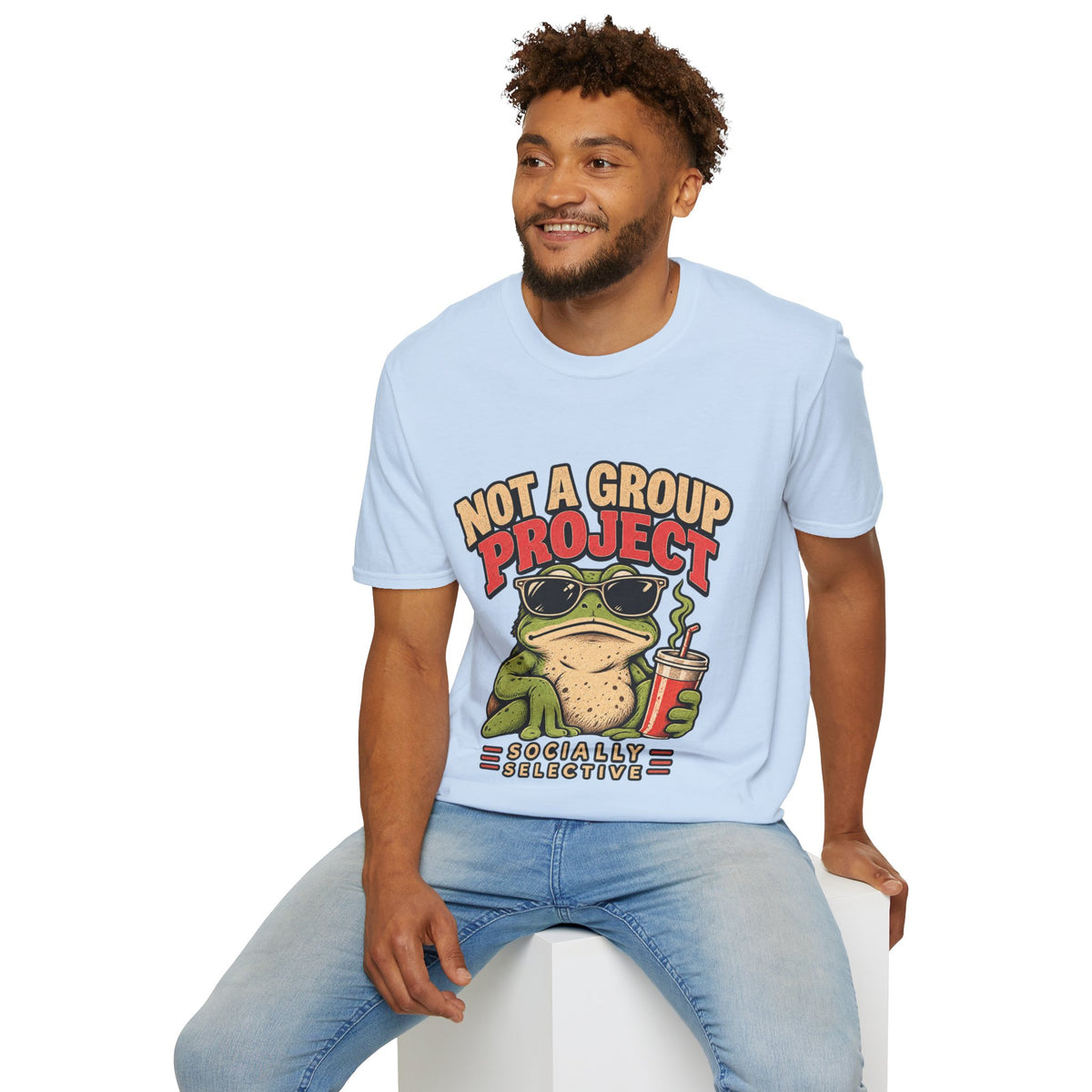 Not a Group Project Frog T-Shirt — "Socially Selective" Funny Introvert Tee