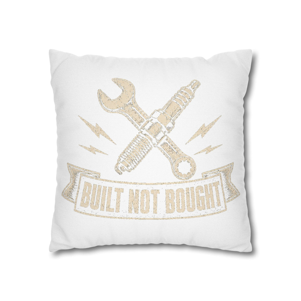 Built Not Bought Pillowcase  Milo Bailey Dog Dad Mom— Mechanic Wrench Spark Plug Decorative Throw Pillow