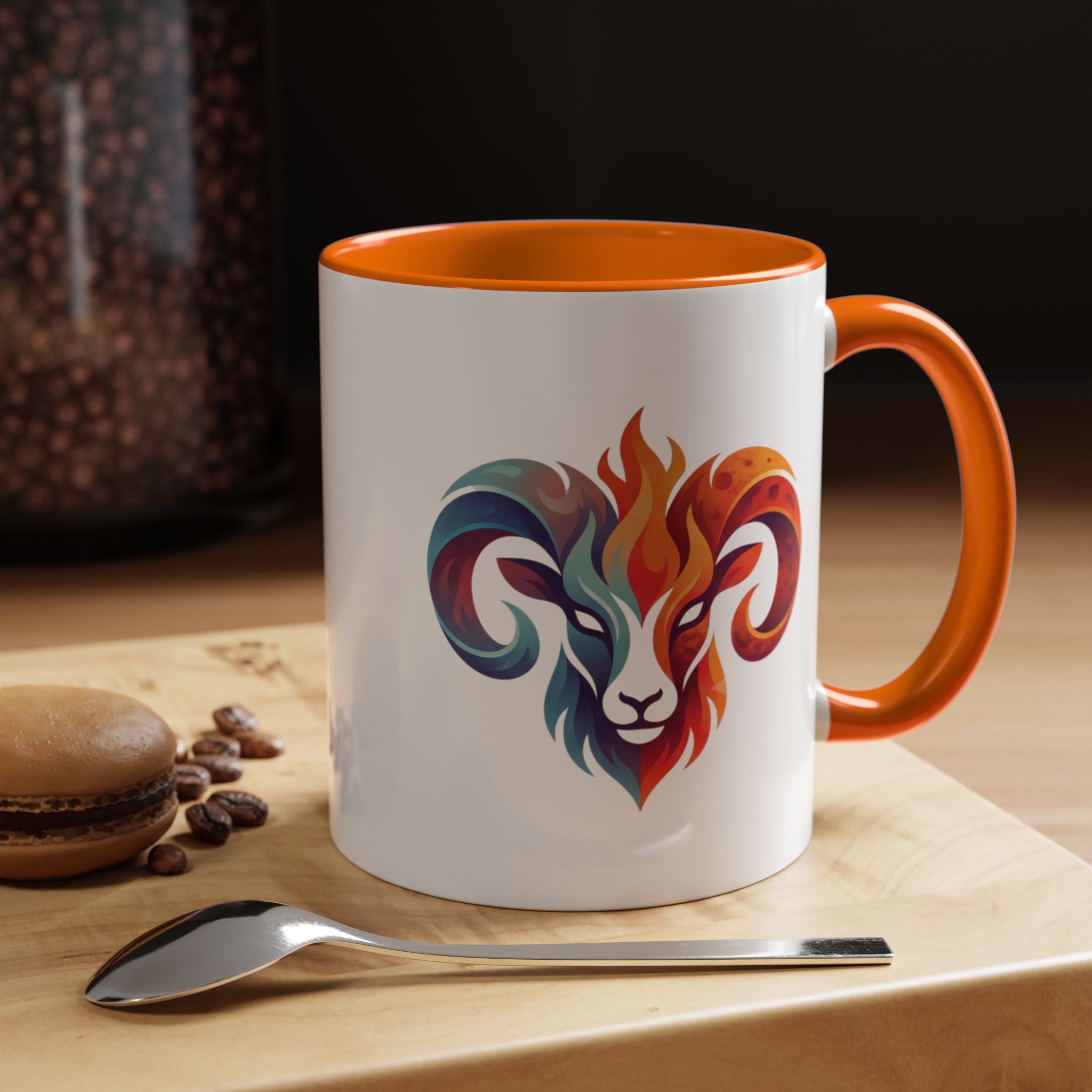 Aries Ram Heart Coffee Mug – Colorful Zodiac Accent Mug