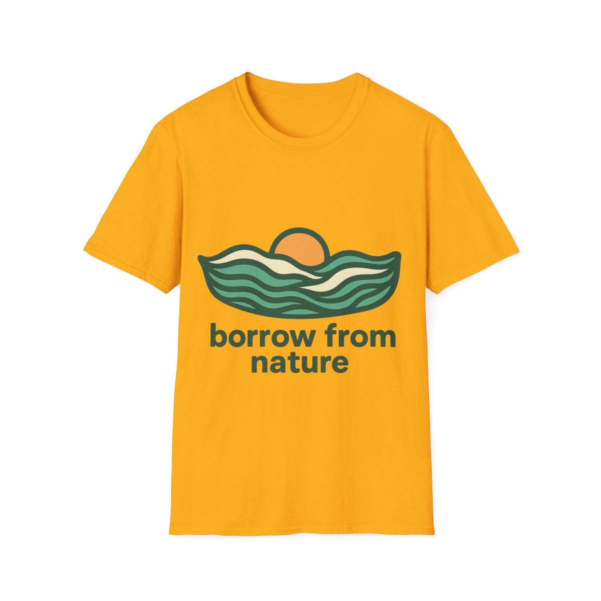 Borrow From Nature T-Shirt — Retro Sunset Eco Graphic Tee - Trending Now - September 2026