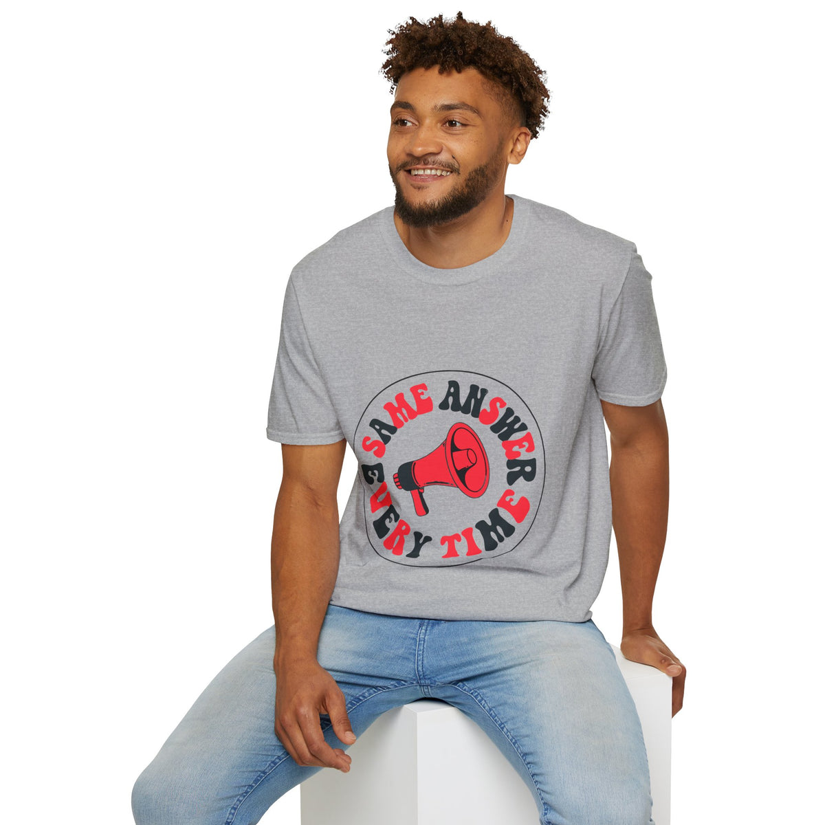 Same Answer Every Time T-Shirt — Retro Megaphone Graphic Tee - Trending Now - August 2026