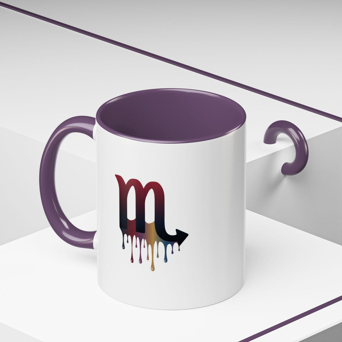 Scorpio Drip Accent Coffee Mug – Zodiac Scorpio Symbol Ceramic Mug