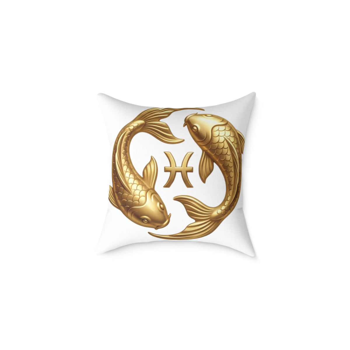 Zodiac Pisces Gold Pisces Astrological Square Poly Canvas Pillow