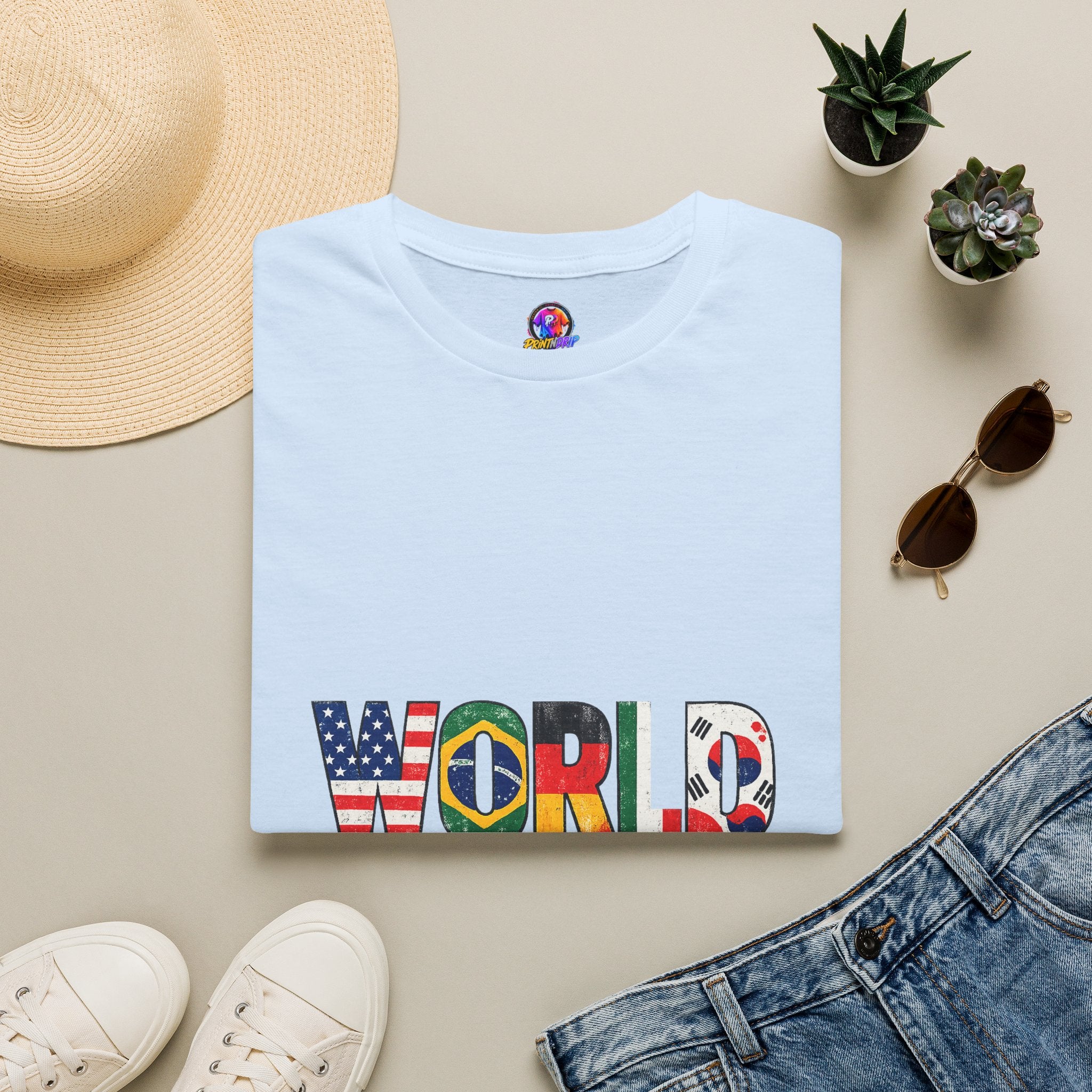 World Cup Flag Graphic T-Shirt — 'WORLD CUP' International Soccer Fans Tee
