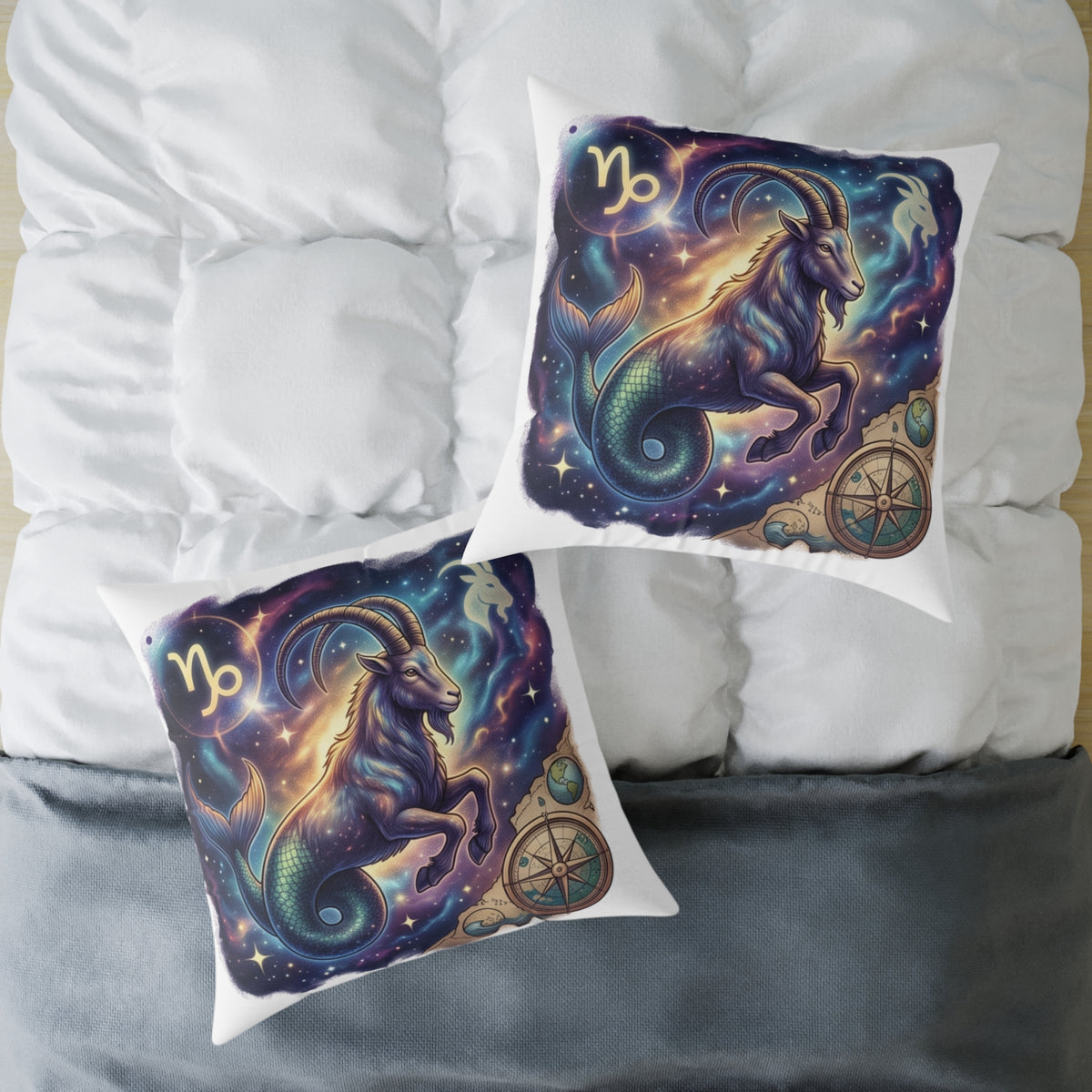Capricorn Zodiac Pillow – Mystical Sea-Goat Constellation Decorative Throw Pillow
