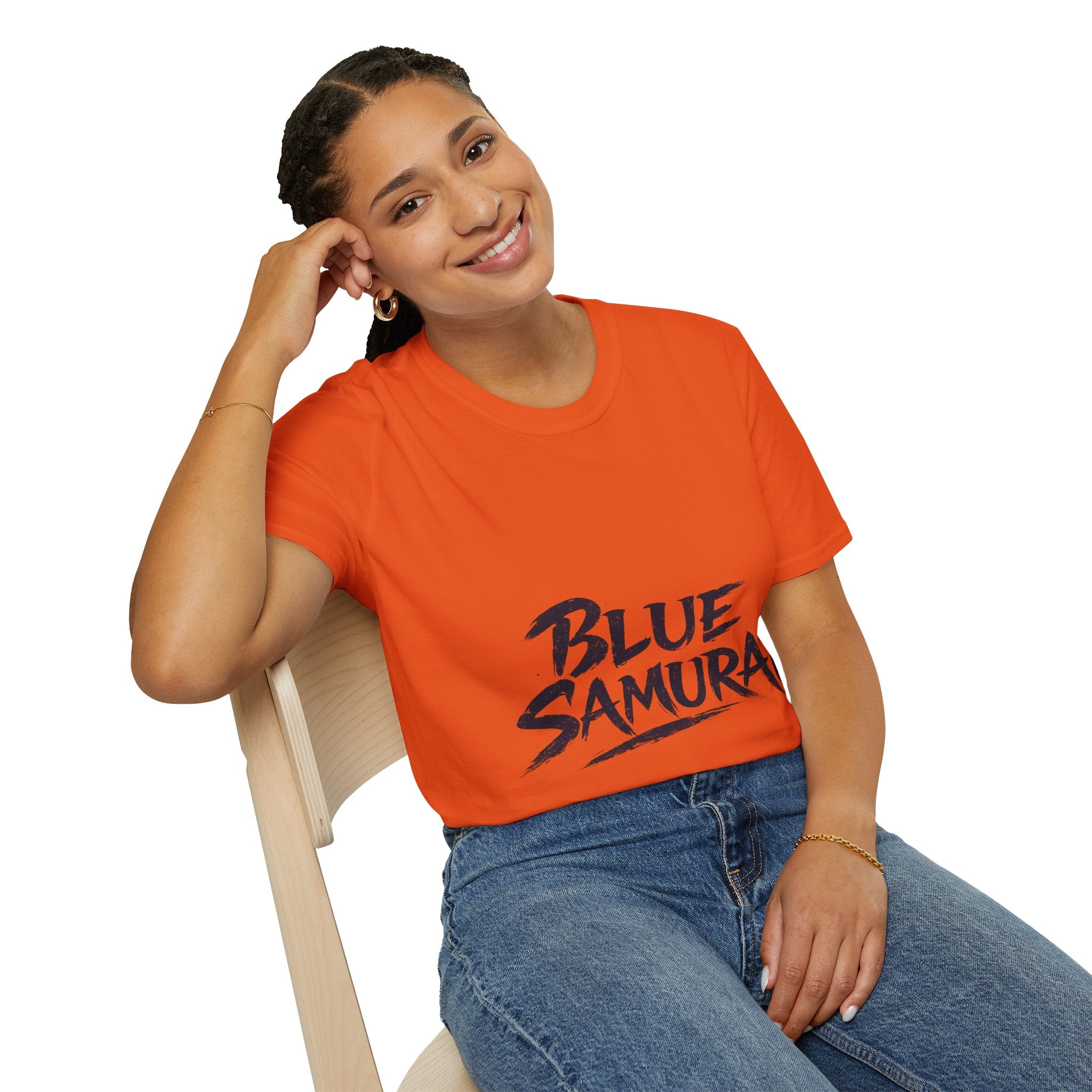 Japan Blue Samurai T-Shirt — Bold Brushstroke Graphic Tee