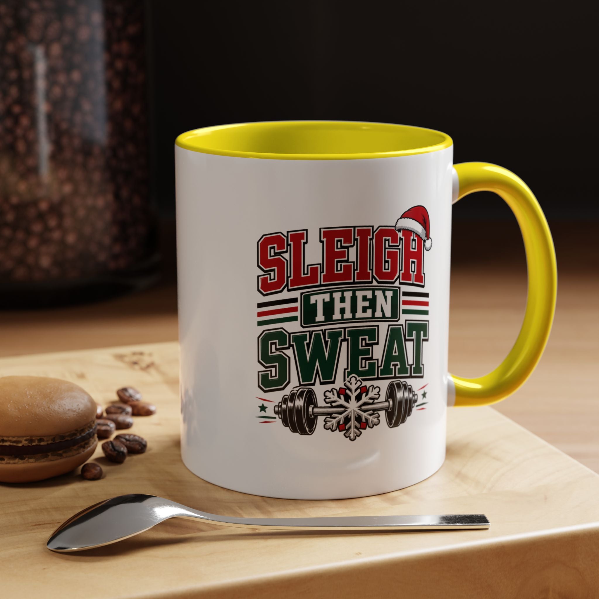 Modern Day Christmas Sleigh Then Sweat Coffee Mug