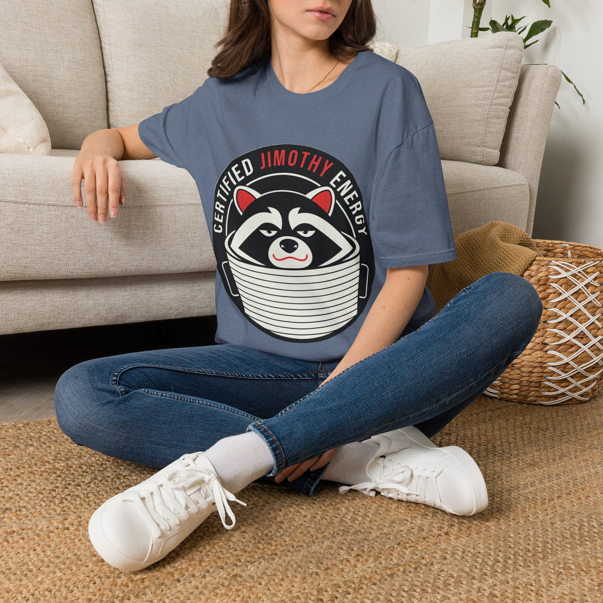 Jimothy Energy T-Shirt — Certified Raccoon Graphic Tee - Trending Now - August 2026