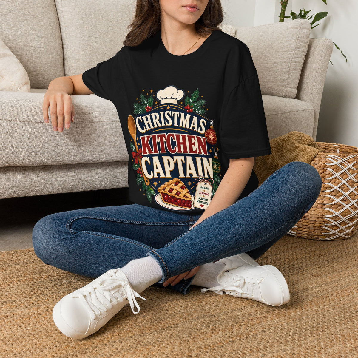 Christmas Kitchen Captain T-Shirt — Festive Holiday Cooking Tee