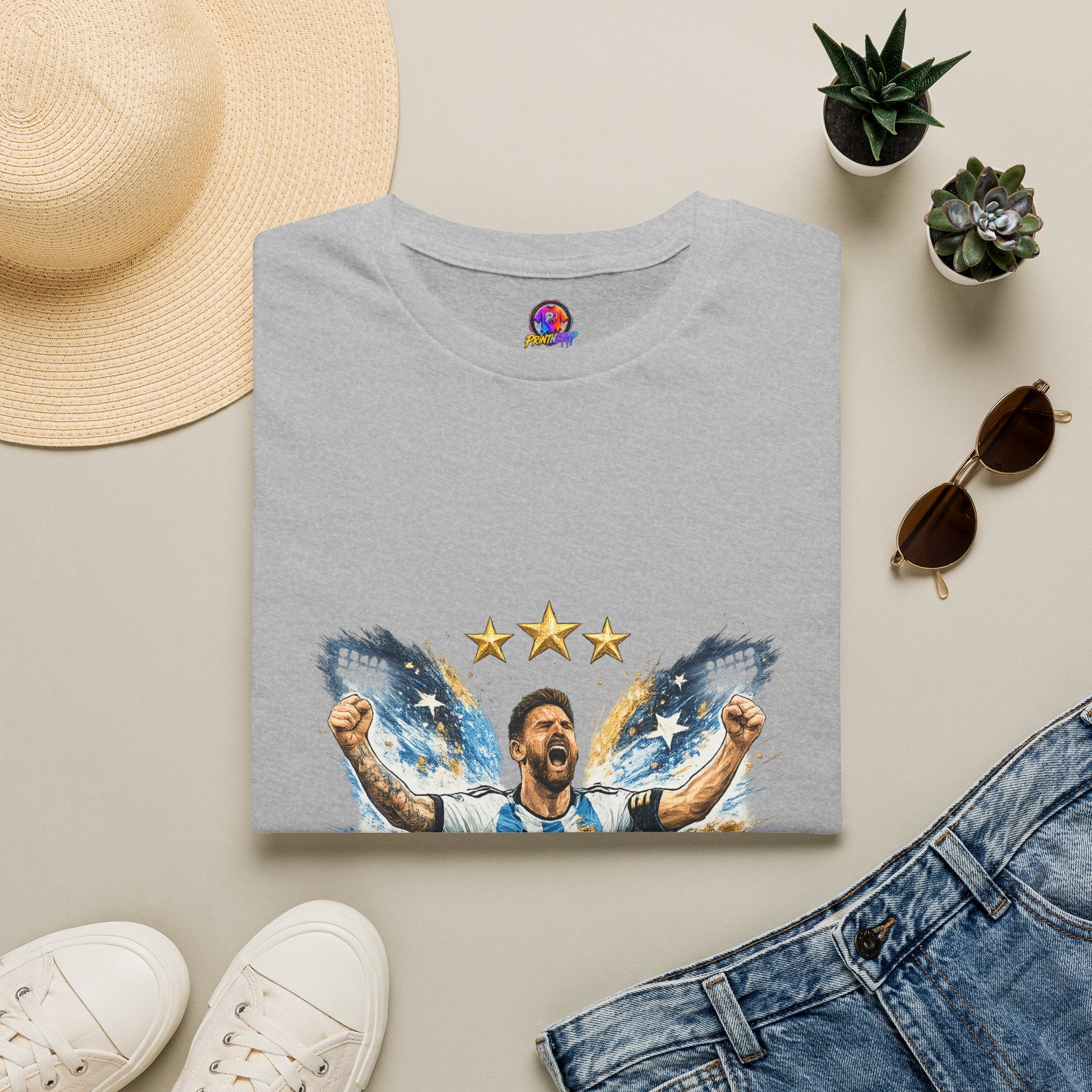 Argentina Soccer Legend Argentina T-Shirt — Celebratory Messi Design