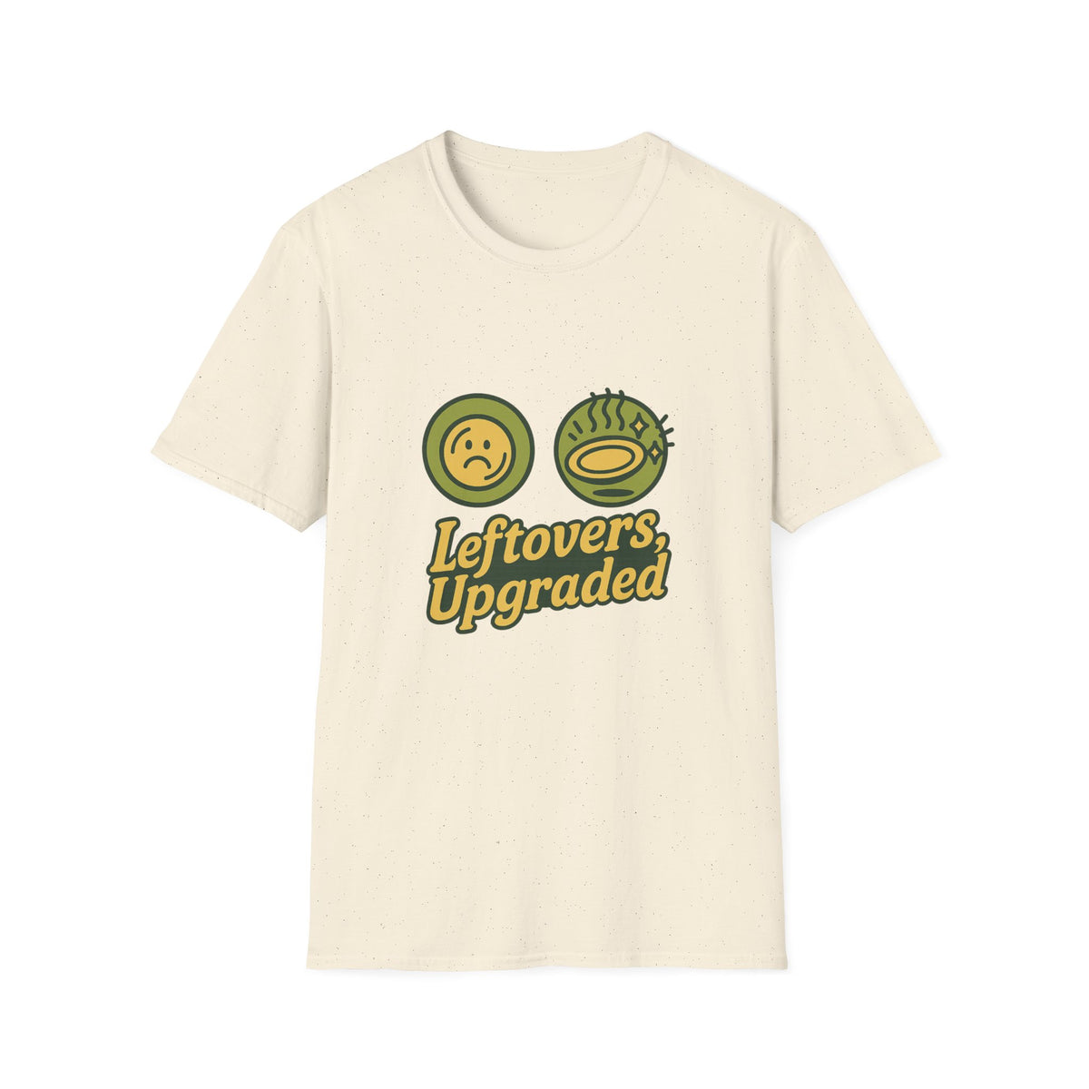 Leftovers Upgraded T-Shirt — Funny Foodie Tee with Soup & Smiley Icons - Trending Now - September 2026